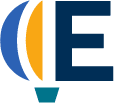 Image shows half a hot air balloon attached to the letter E