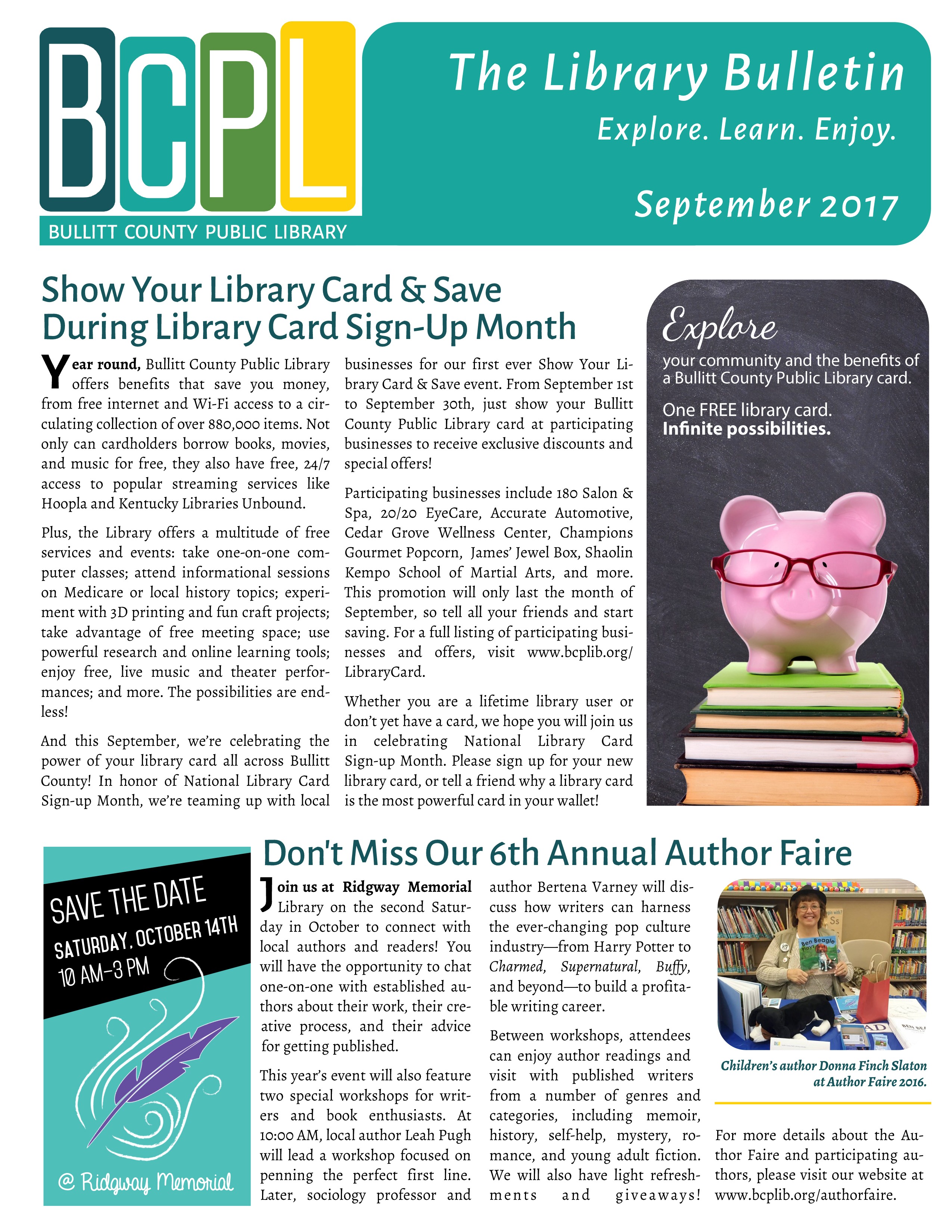 The Library Bulletin September 2017 Bullitt County Public Library