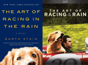 Art of Racing in the Rain book and movie covers